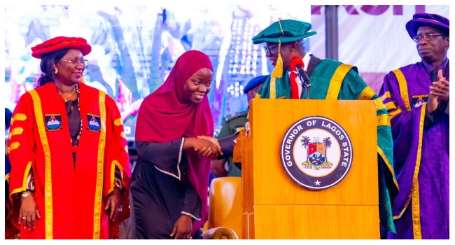 Sanwo-Olu rewards LASU’s best graduating student with N10m